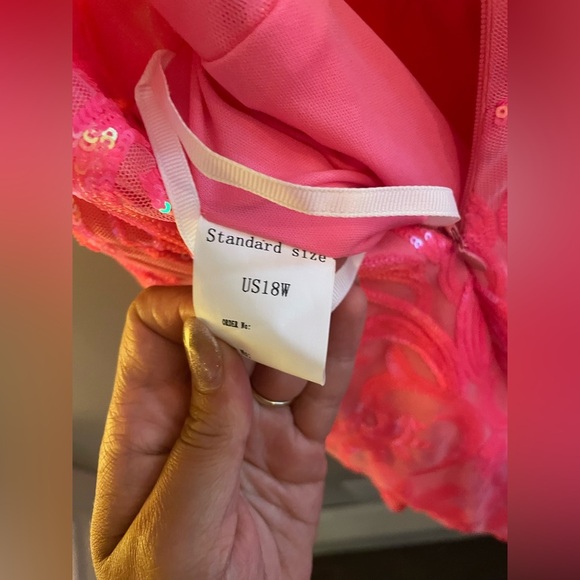 Hot Pink Sparkly Sequin Homecoming Mini Bodycon Dress - Picture 4 of 4